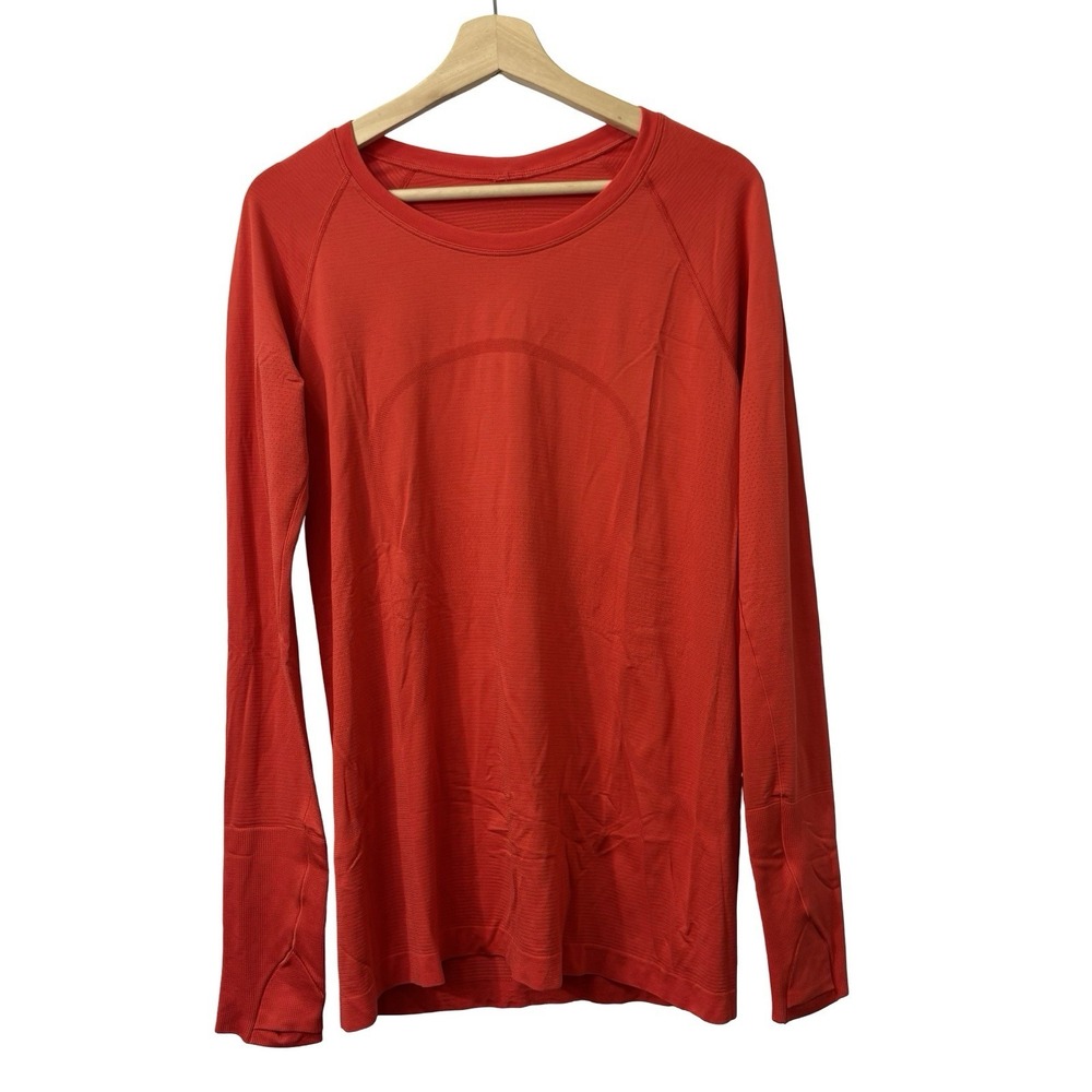 Lululemon Swiftly Tech bright red Long Sleeve 2.0 shirt Sz 12